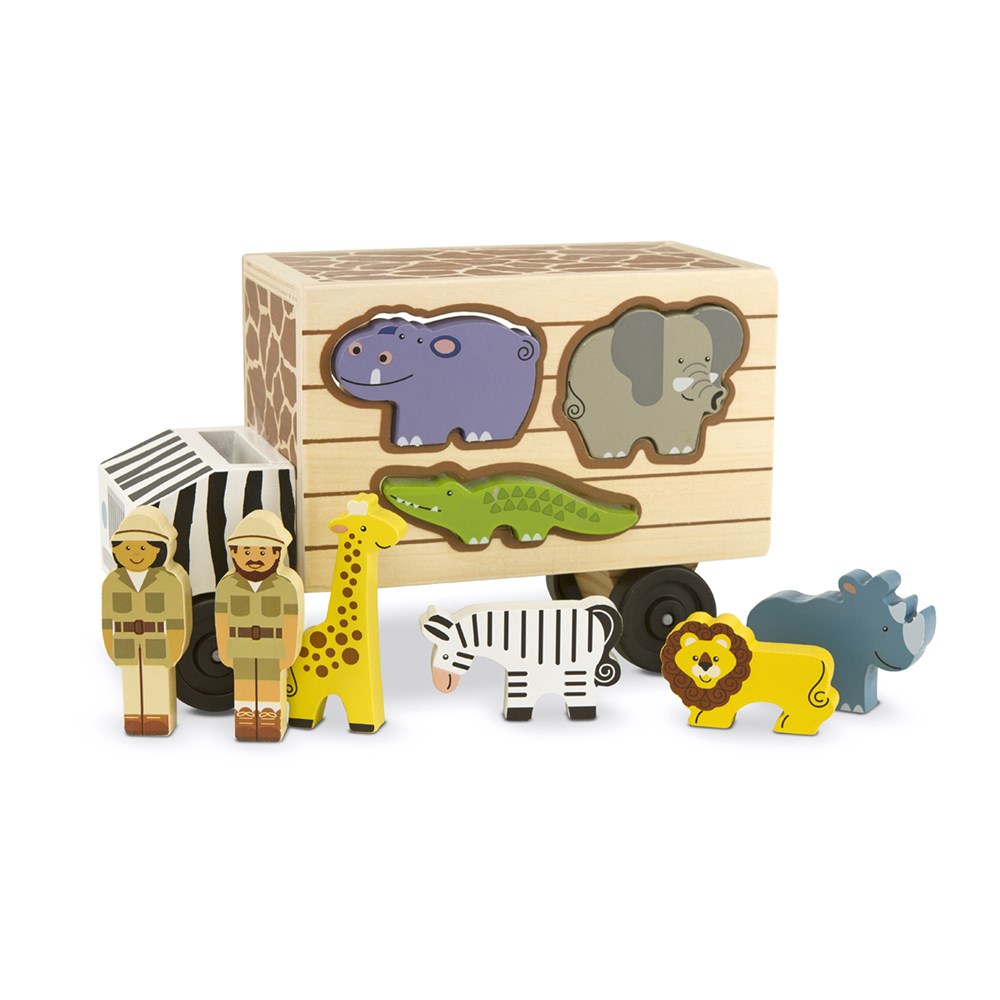 Melissa and Doug AHŞAP KAMYON - HAYVAN KURTARICILARI - ŞEKİL BULMACA