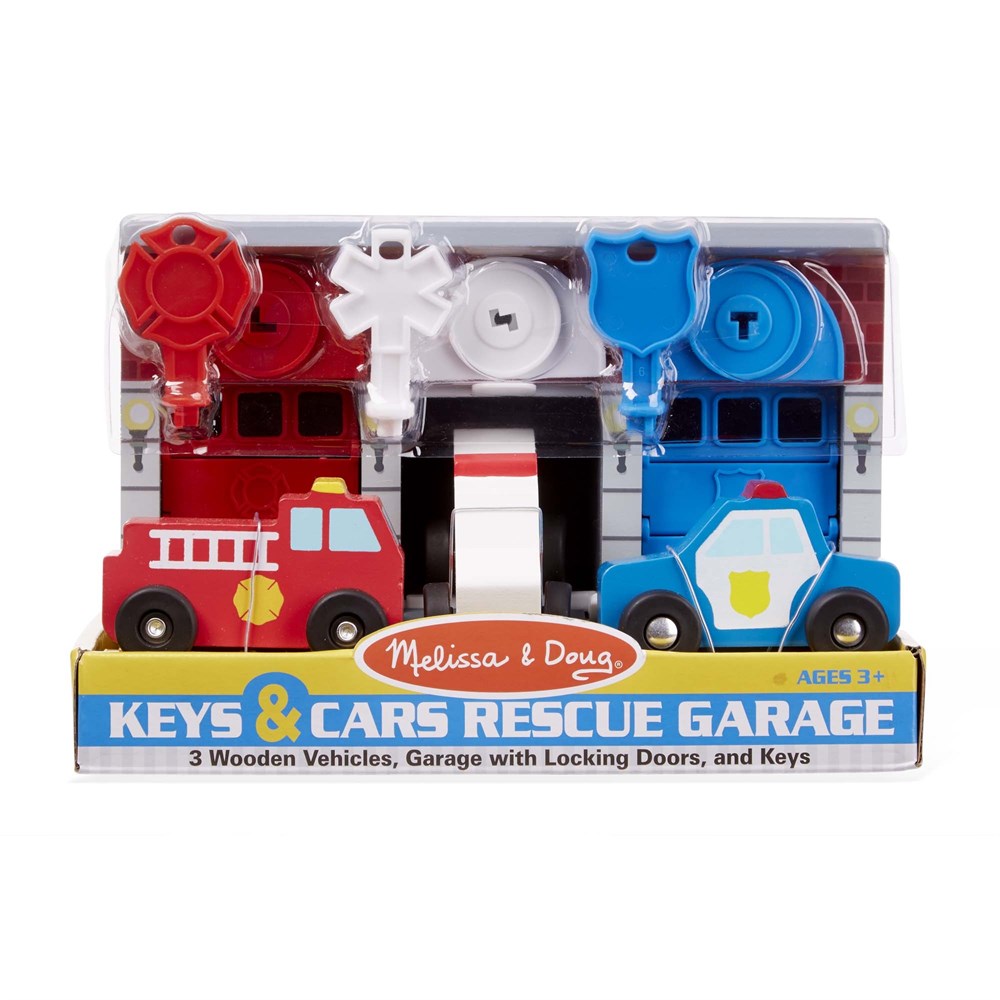 Melissa and Doug AHŞAP KİLİTLİ KURTARMA ARAÇLARI GARAJI