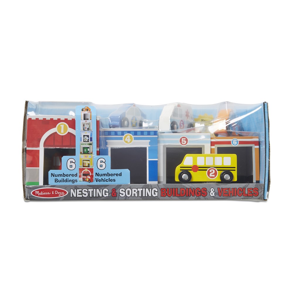 Melissa and Doug DİZ OYNA KULE - BİNALAR VE ARAÇLAR