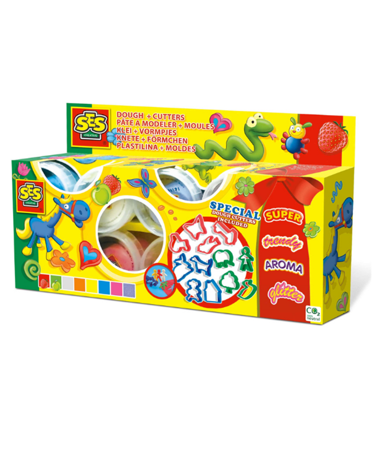 SES Creative Oyun Hamuru Tutkusu 8x90gr ve Kesici Kalıplar