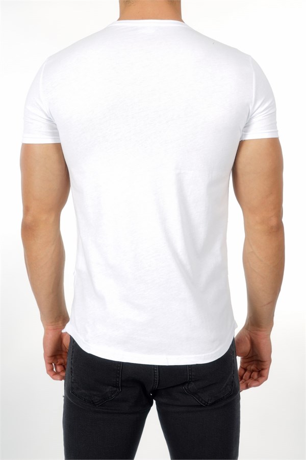 Önü Yazılı Beyaz Erkek T-Shirt