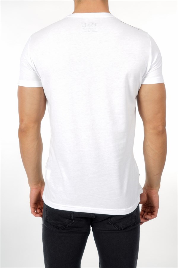 N/Y Baskılı Beyaz Erkek T-Shirt