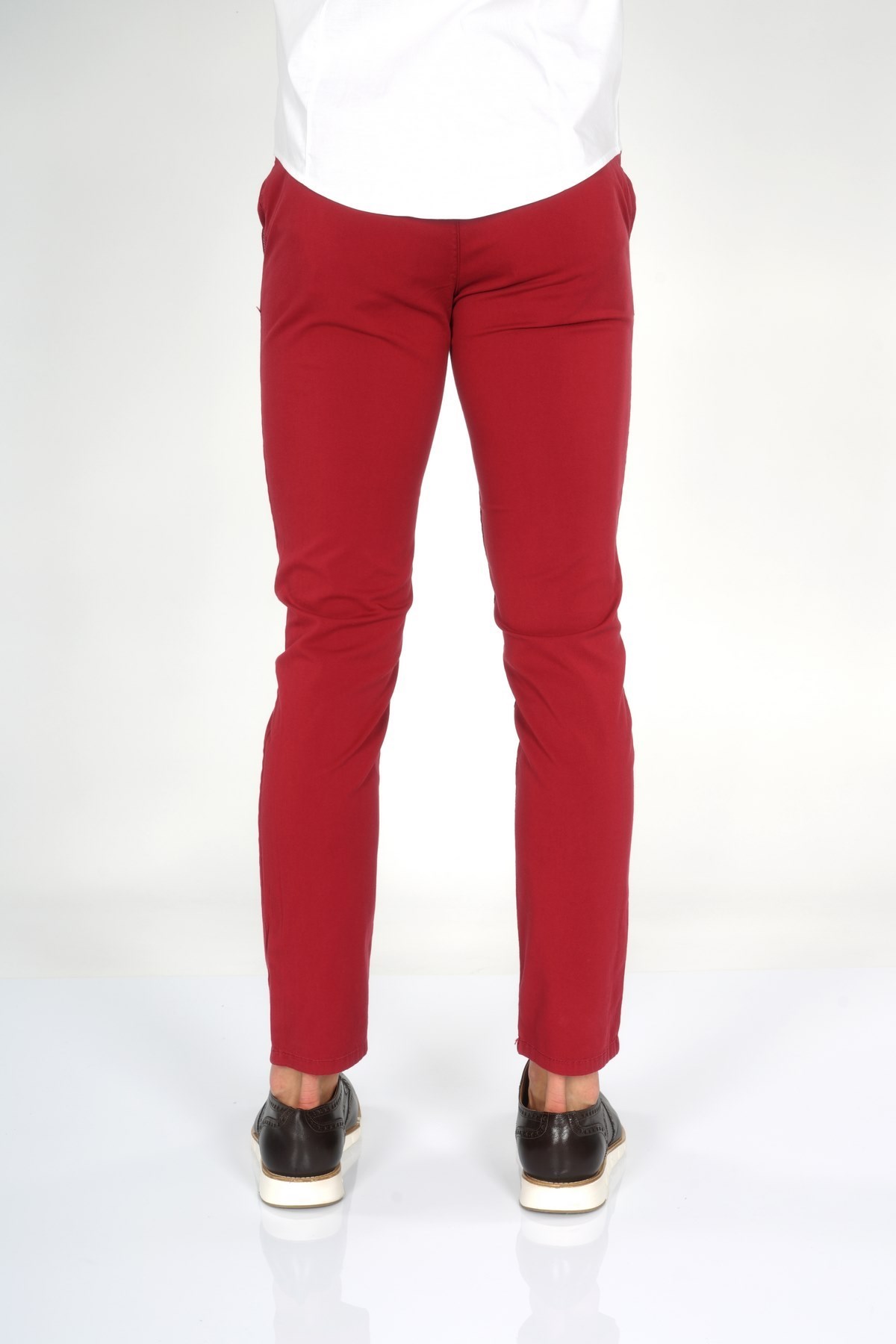 Kırmızı Keten Pantolon