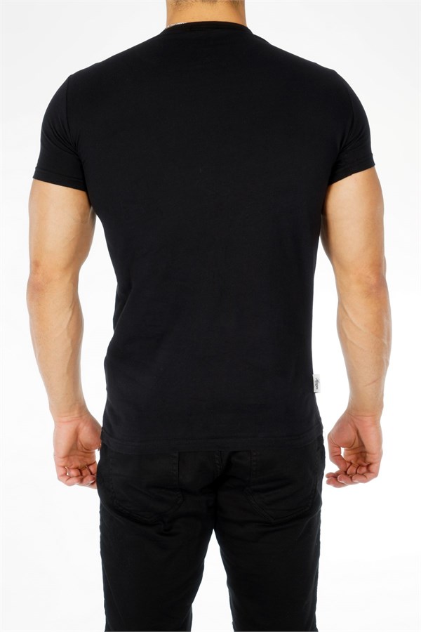 N/Y Baskılı Siyah Erkek T-Shirt