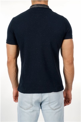 Yakası Kot Detaylı Polo Yaka Erkek T-Shirt