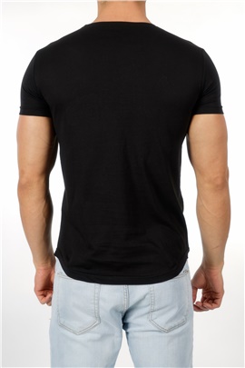 Kurukafa Nakışlı Siyah Erkek T-Shirt