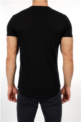 Piramit Baskılı Siyah T-Shirt