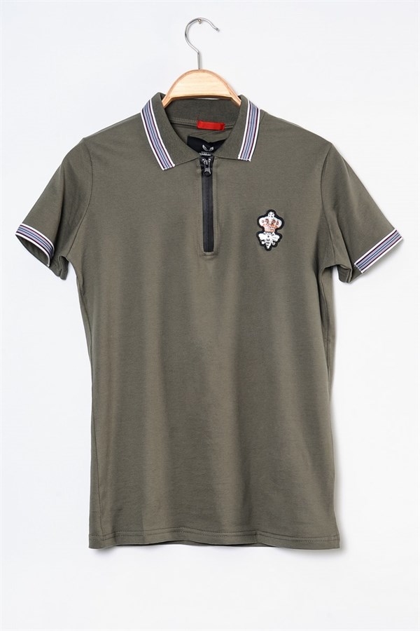 Yakası Fermuarlı Polo Yaka T-shirt
