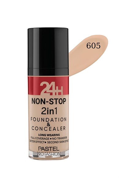 PASTEL PROFASHION 24H NON-STOP 2in1 FOUNDATION & CONCEALER 605