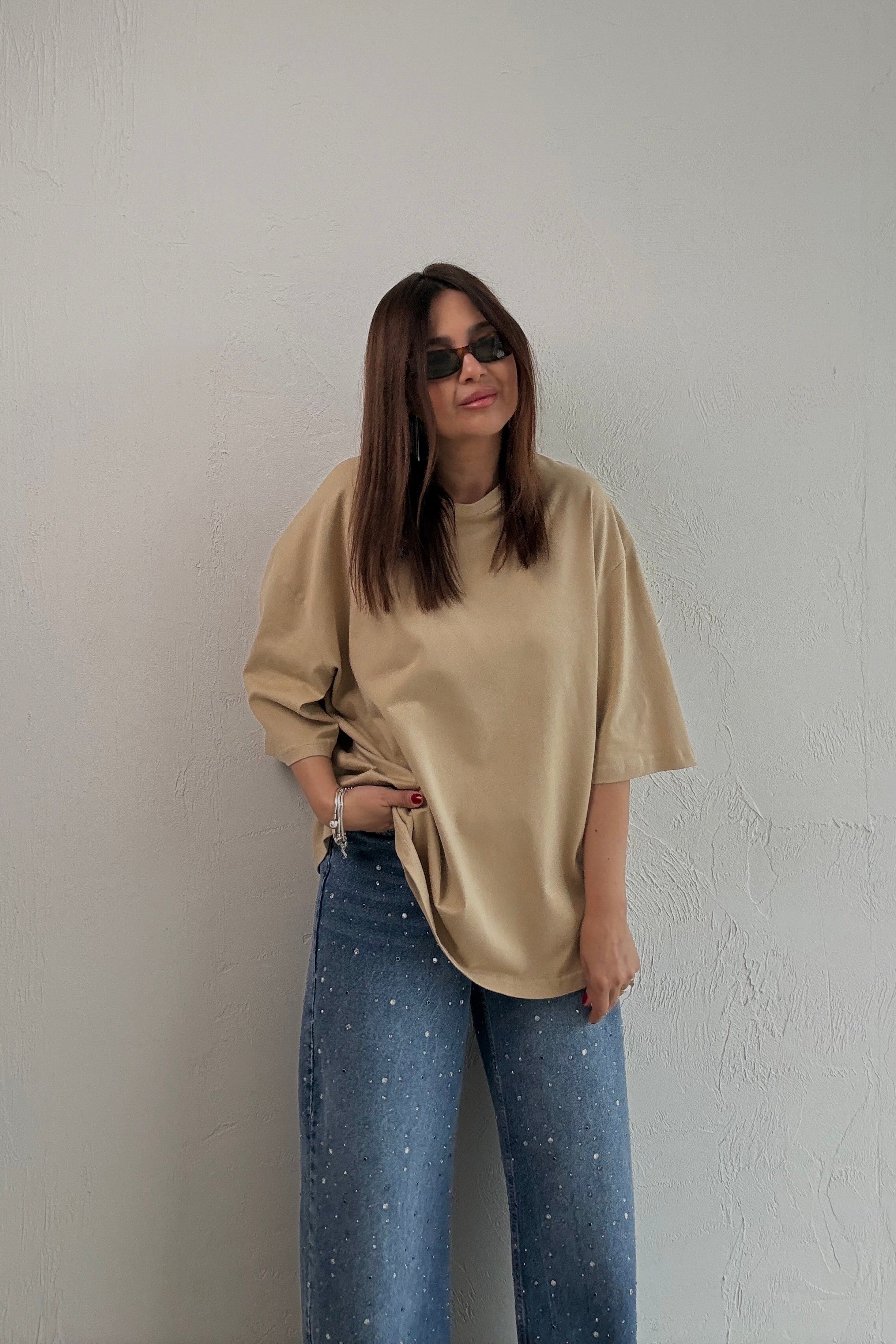 Acı Sarı Tok Doku Tişört 