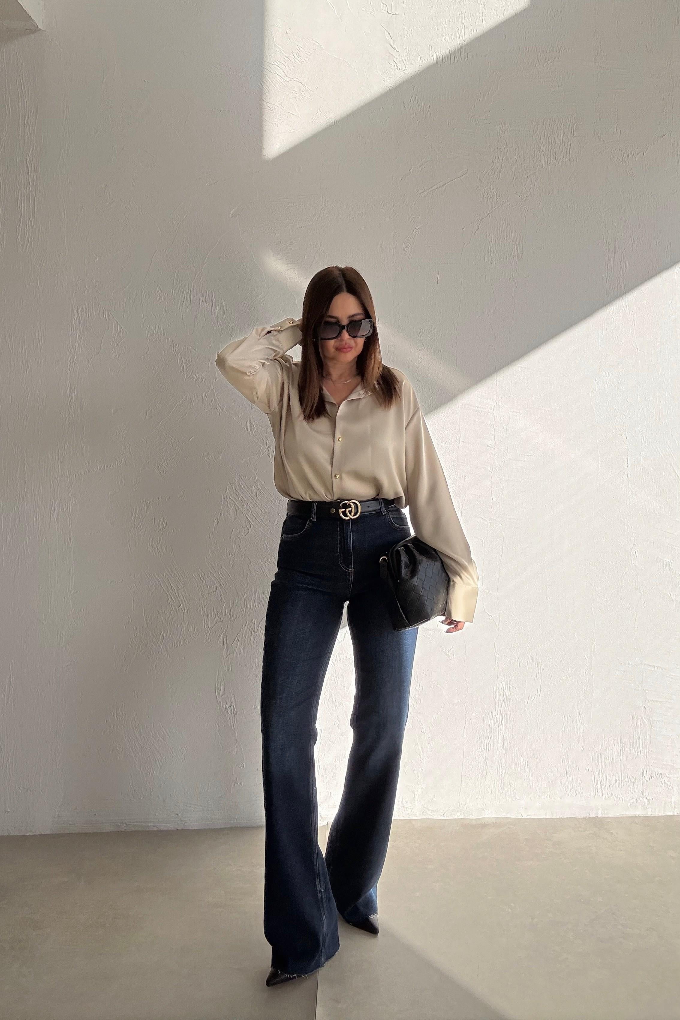 Koyu Lacivert Likralı Jean 