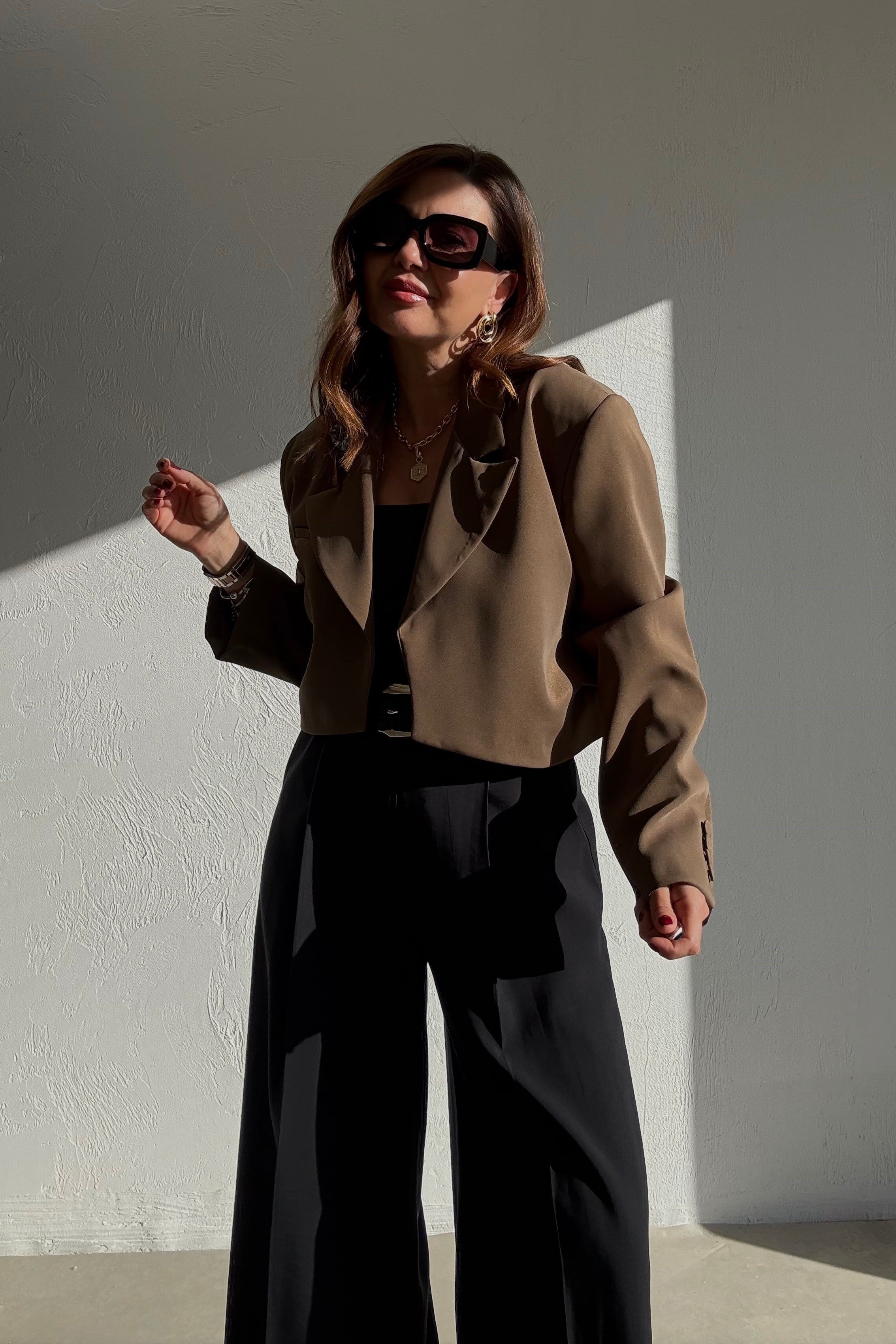 Kum Beji Kısa Blazer Ceket 