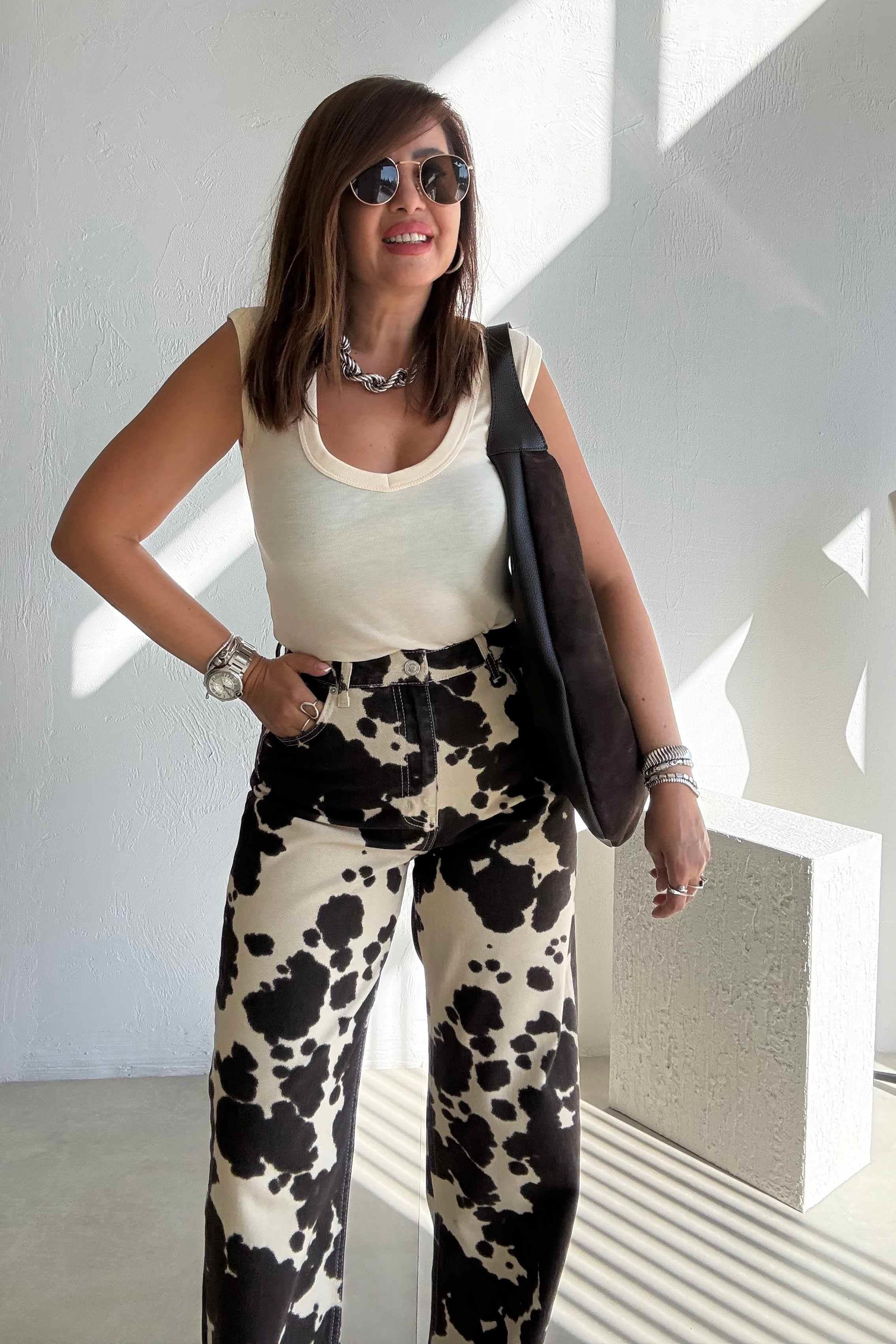 Sarı Geniş V Yaka Basic Üst 