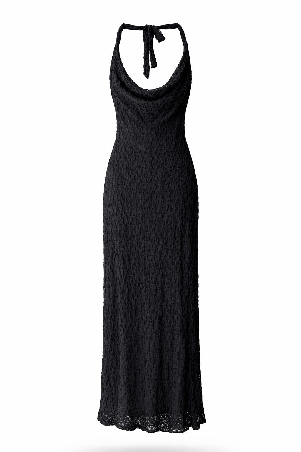 Siyah Dantel Uzun Elbise 