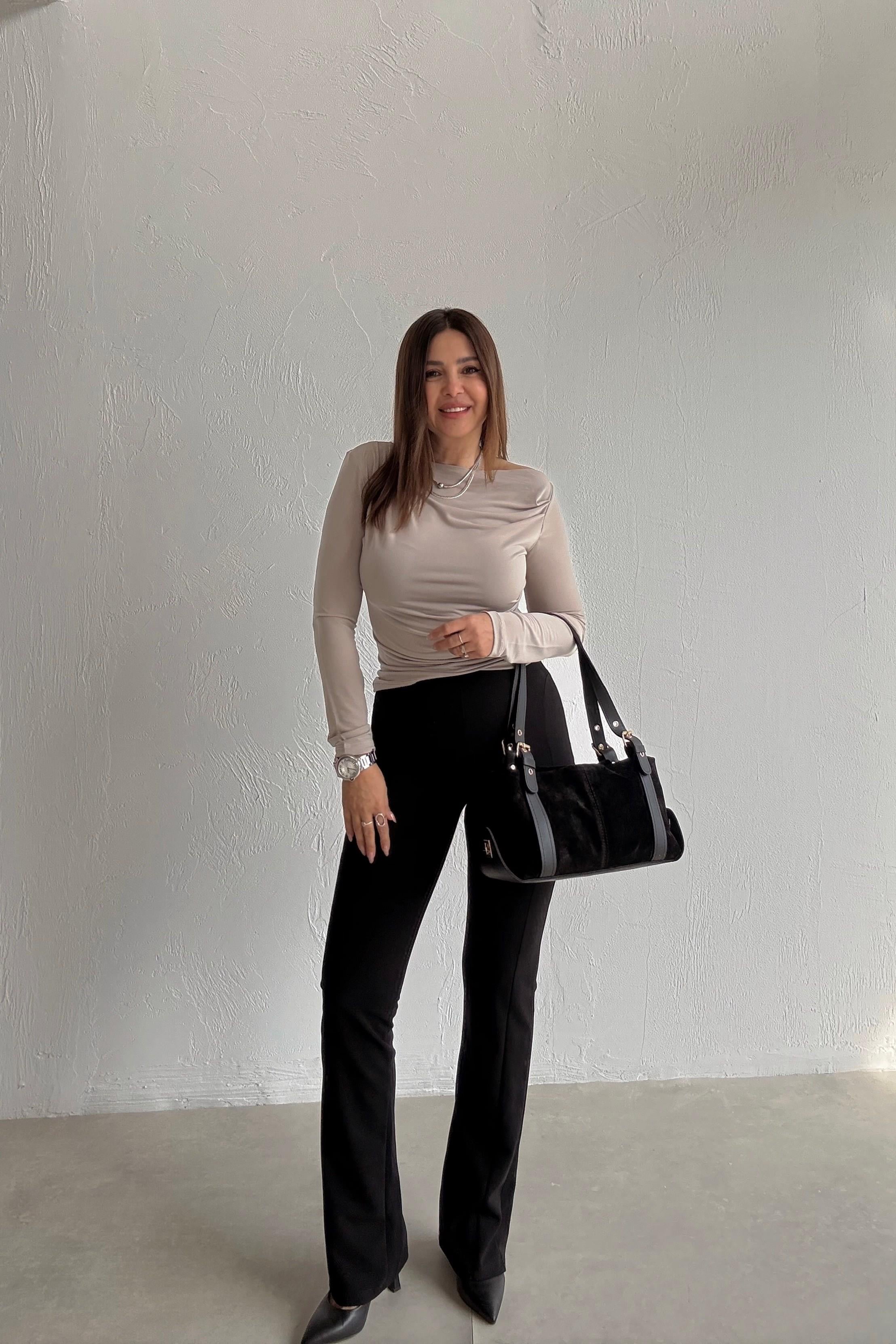 Siyah Likralı Pantolon 