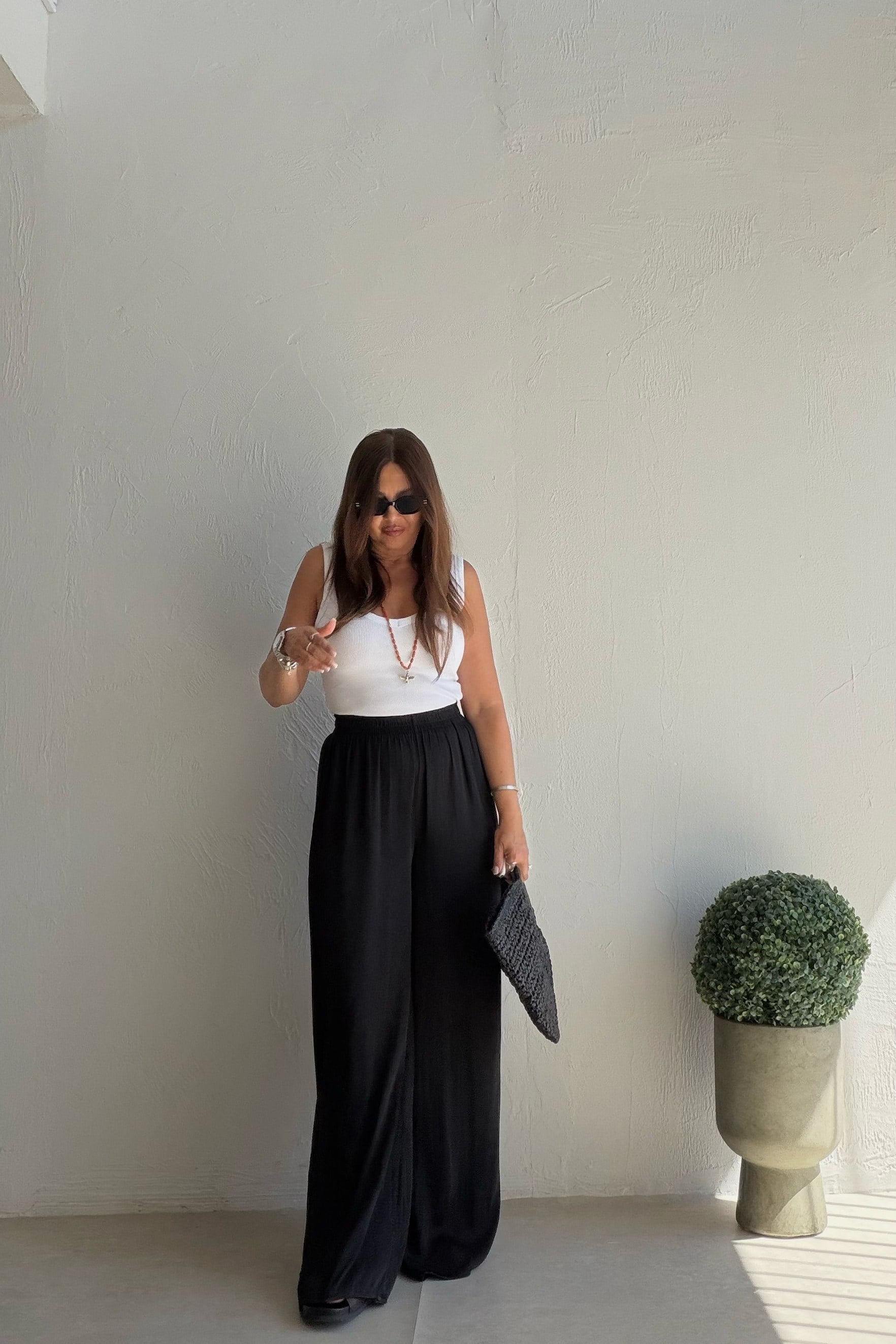 Tril Lastikli Pantalon SİYAH