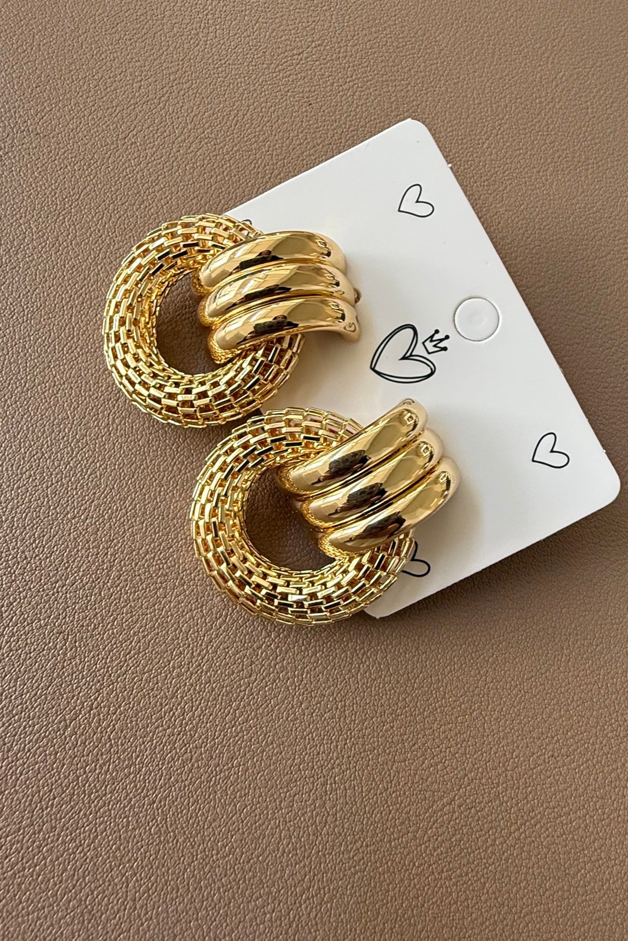 Yeni Gold Halat Küpe 