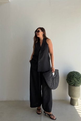 Cello Keten Takım SİYAH