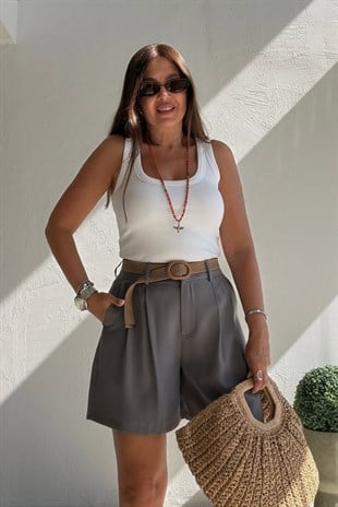 City Bermuda Şort GRİ
