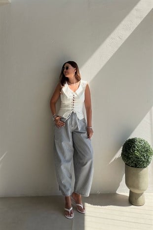 Çizgili Balon Model Jean MAVİ