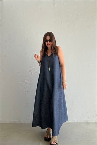 Işıltılı Elbise LACİVERT