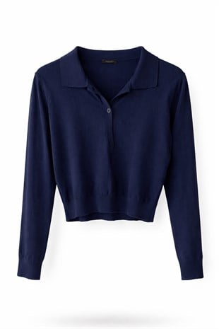 Lacivert Polo Yaka Triko 