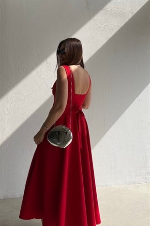 Mila Askılı Elbise KIRMIZI