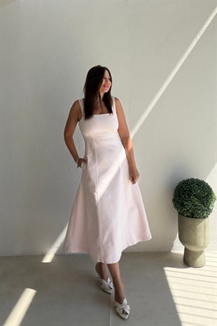 Romantik Denim Elbise PUDRA