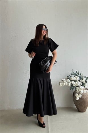 Siyah Prenses Kol Elbise