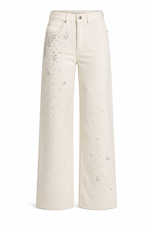 Taşlı Straight Jean EKRU