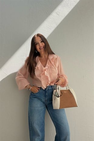 Volanlı Bluz PUDRA