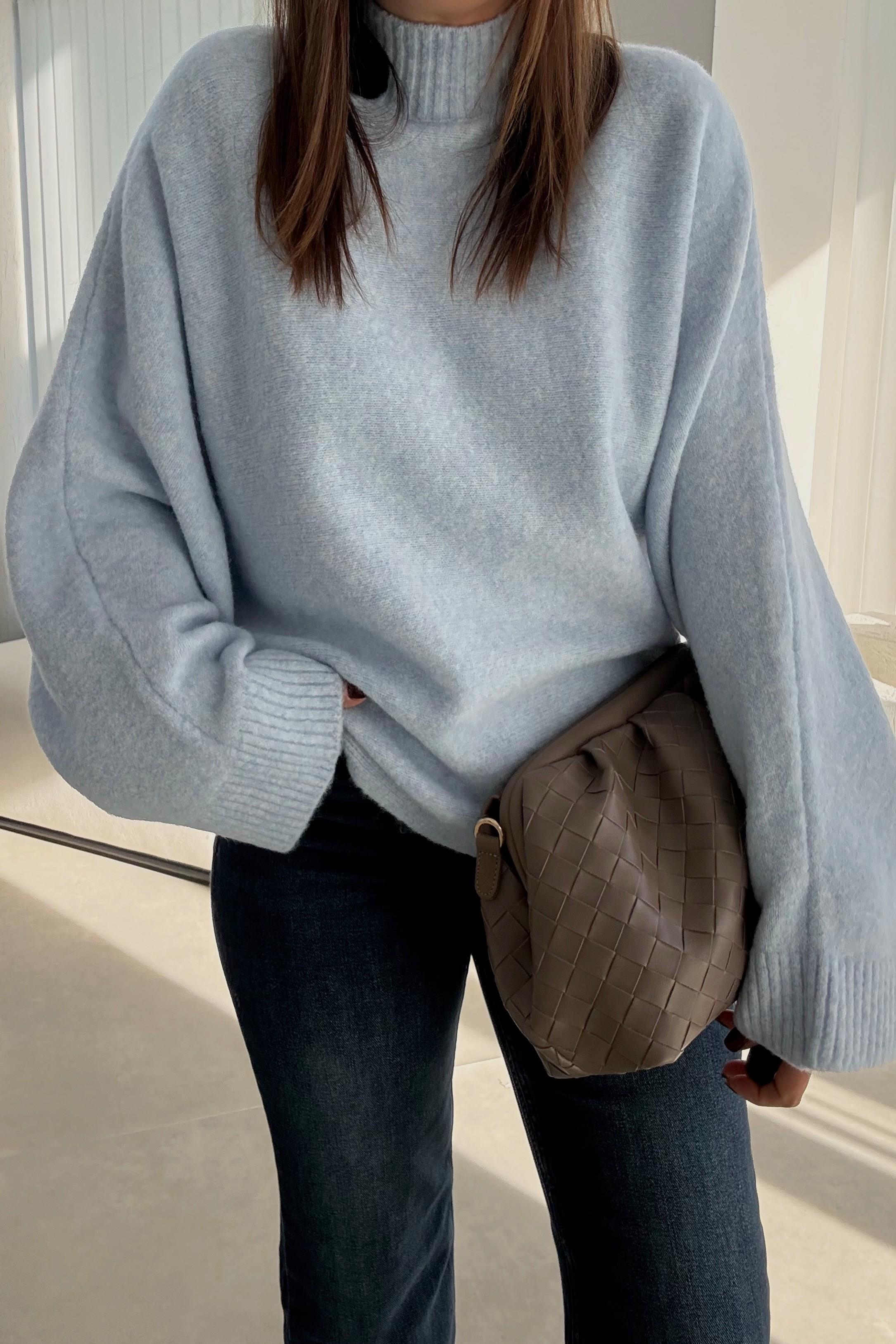 Bebe Mavi Dik Yaka Yumoş Kazak 