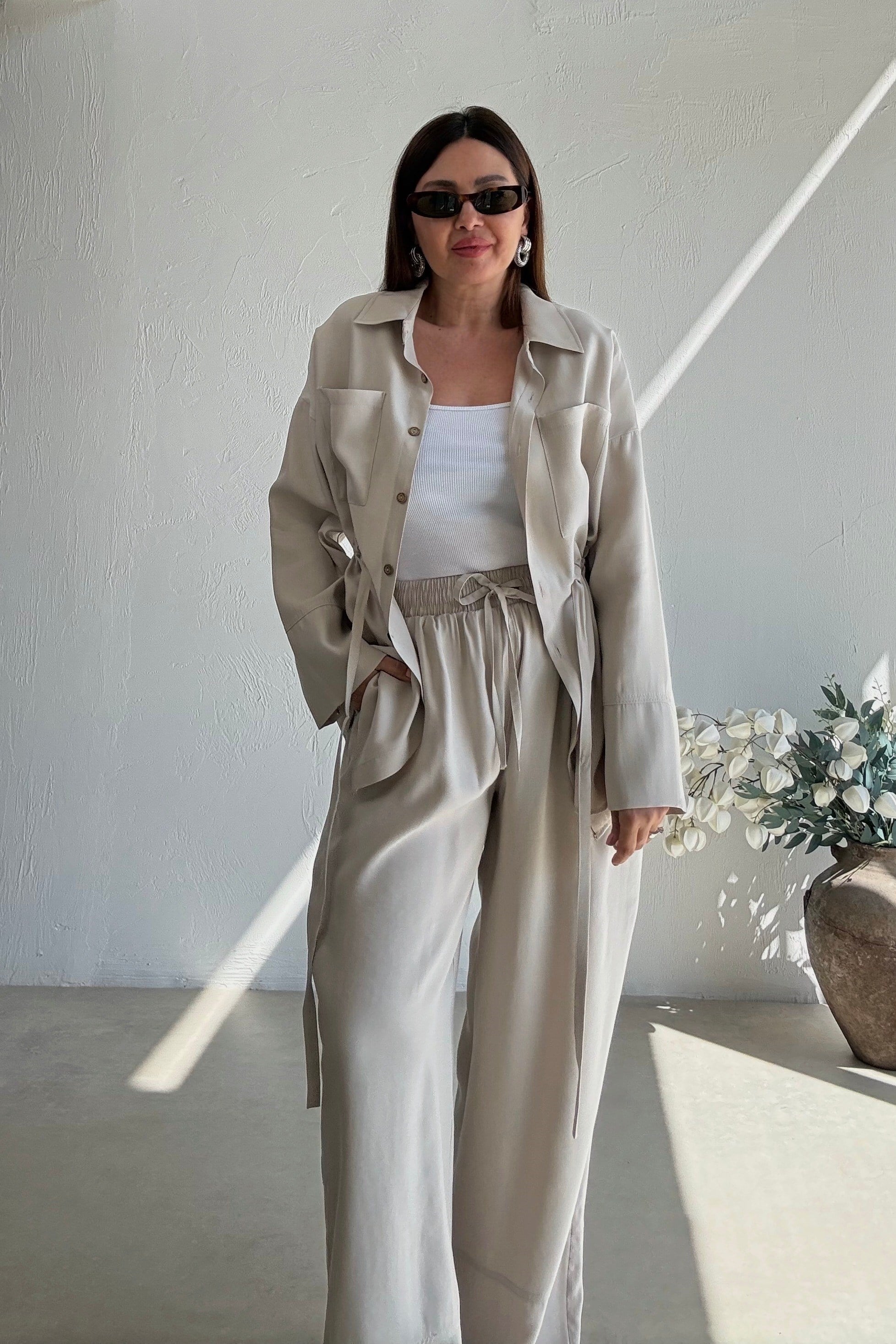 Bej Büzgü Detaylı Takım 