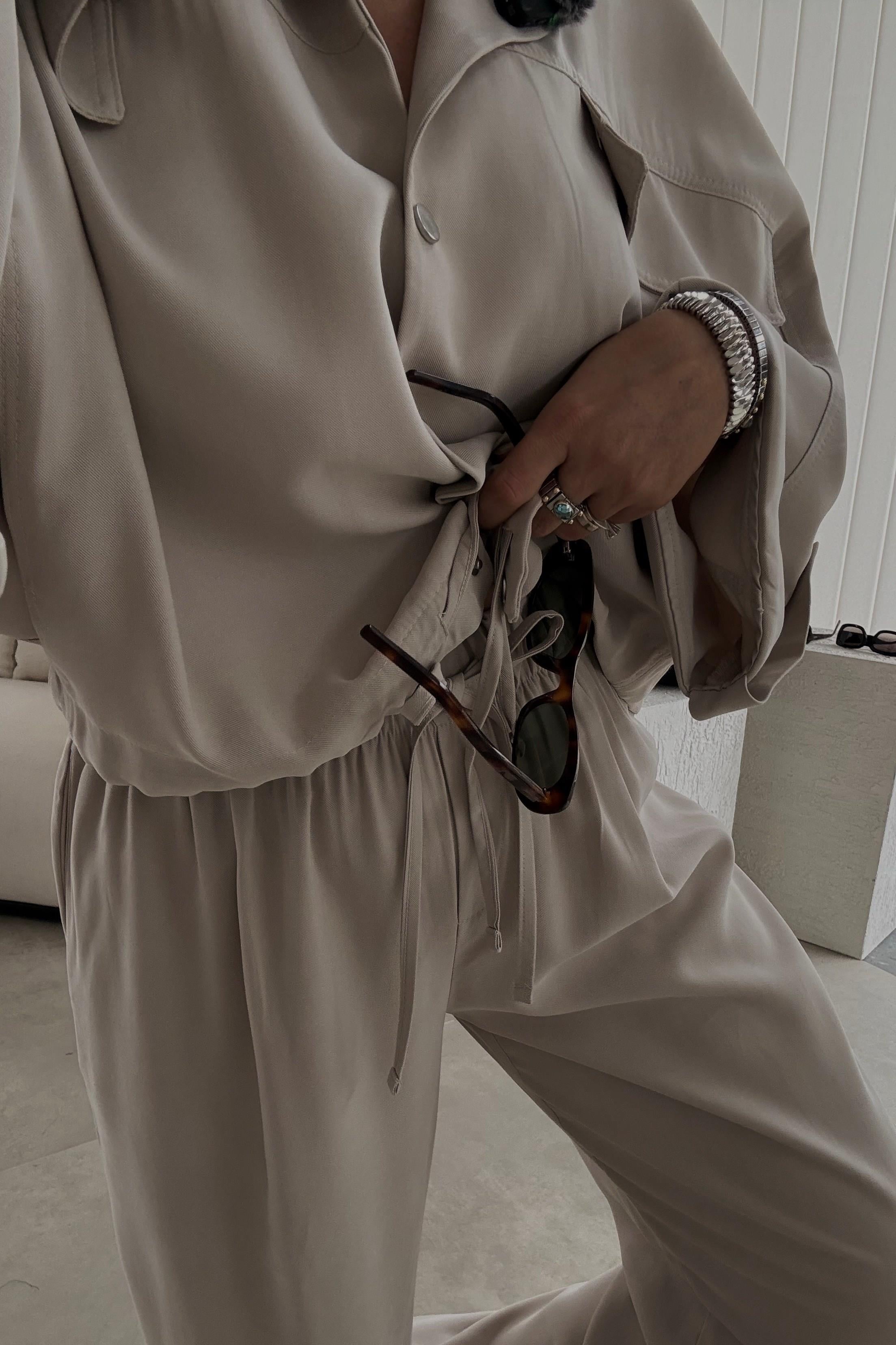 Bej Comfort Gömlek Pantolon Takım 