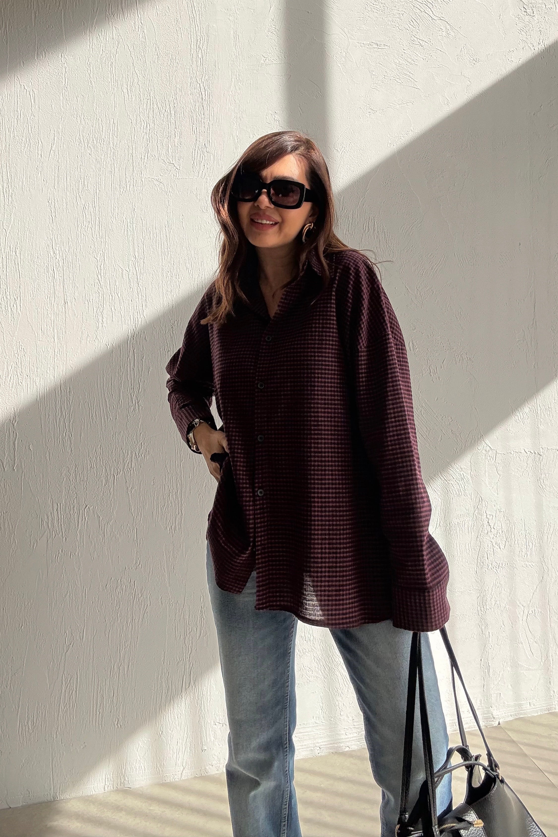 Bordo Pötikareli Gömlek 