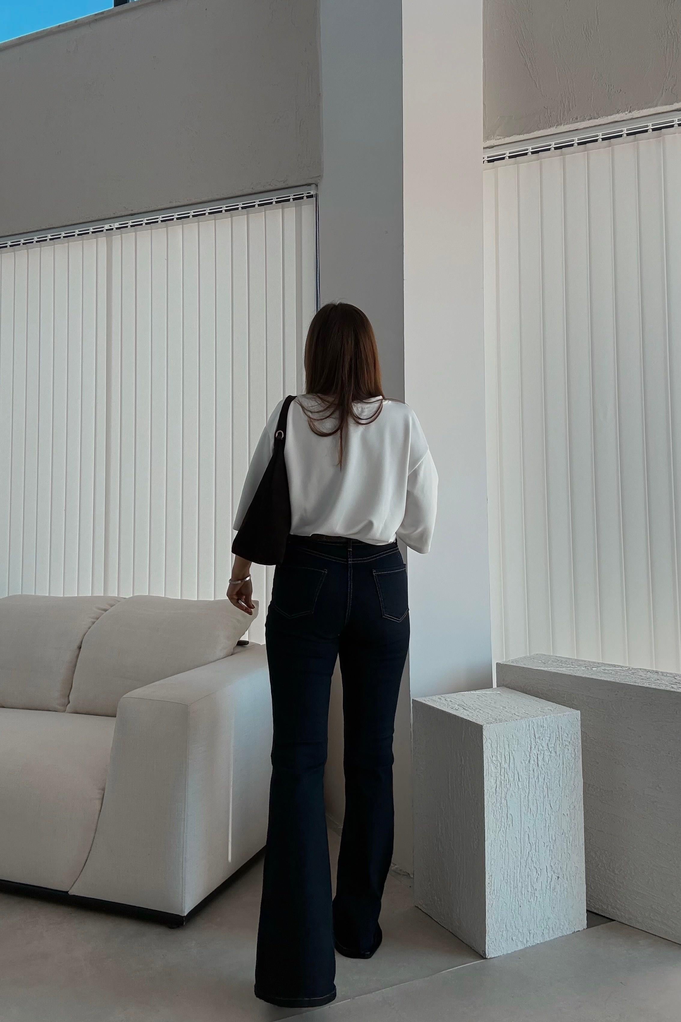 Dark Blue Likralı Jean 