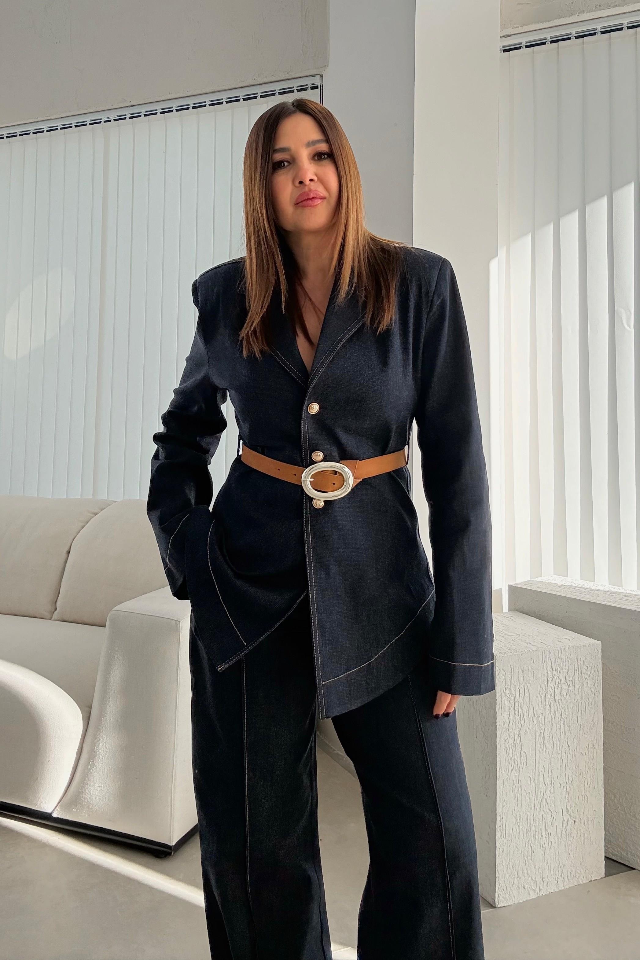 Denim Gold Düğmeli Ceket Pantolon Takım 