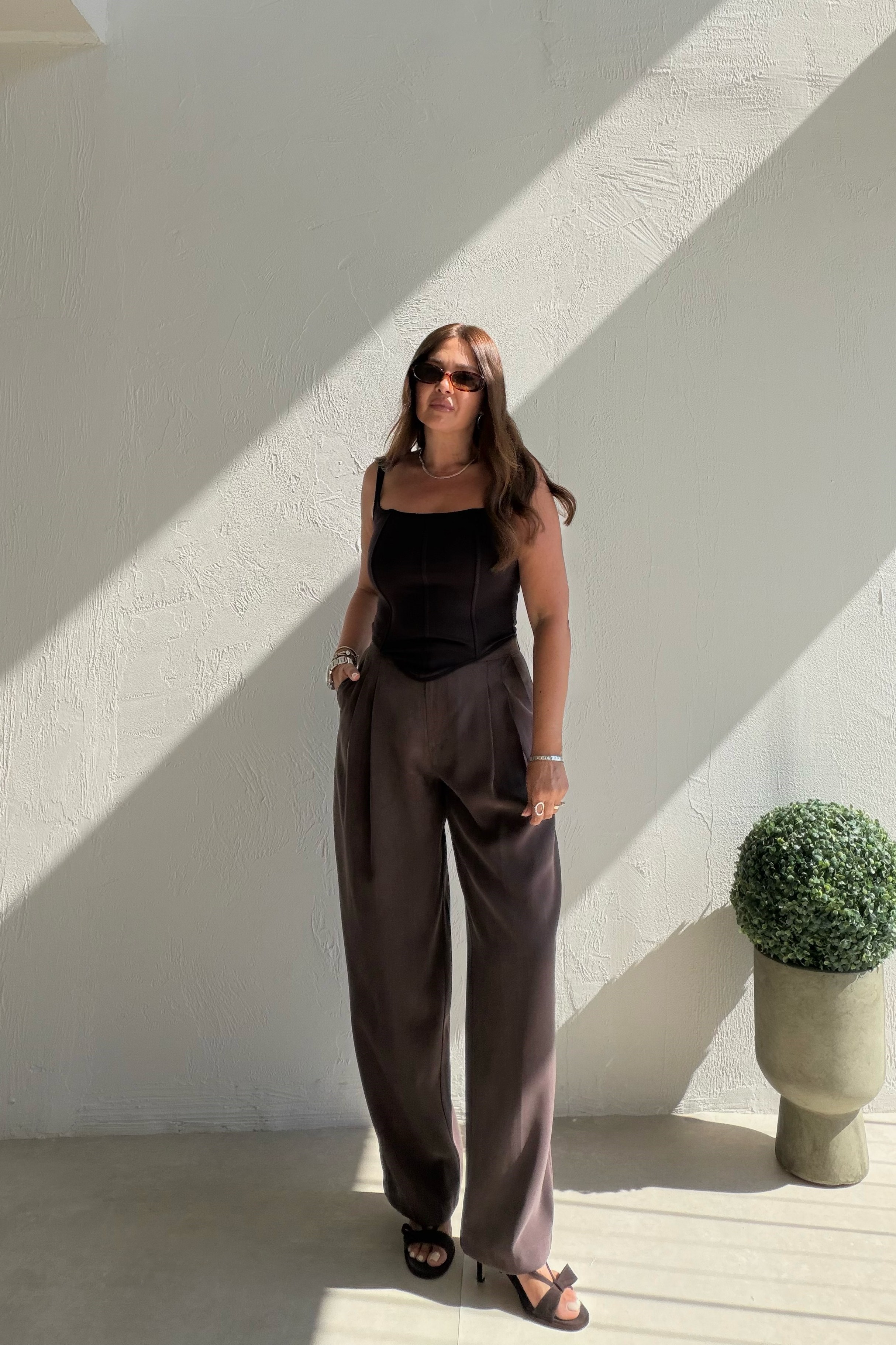 Havuç Kesim Liyosel Pantalon KAHVERENGİ