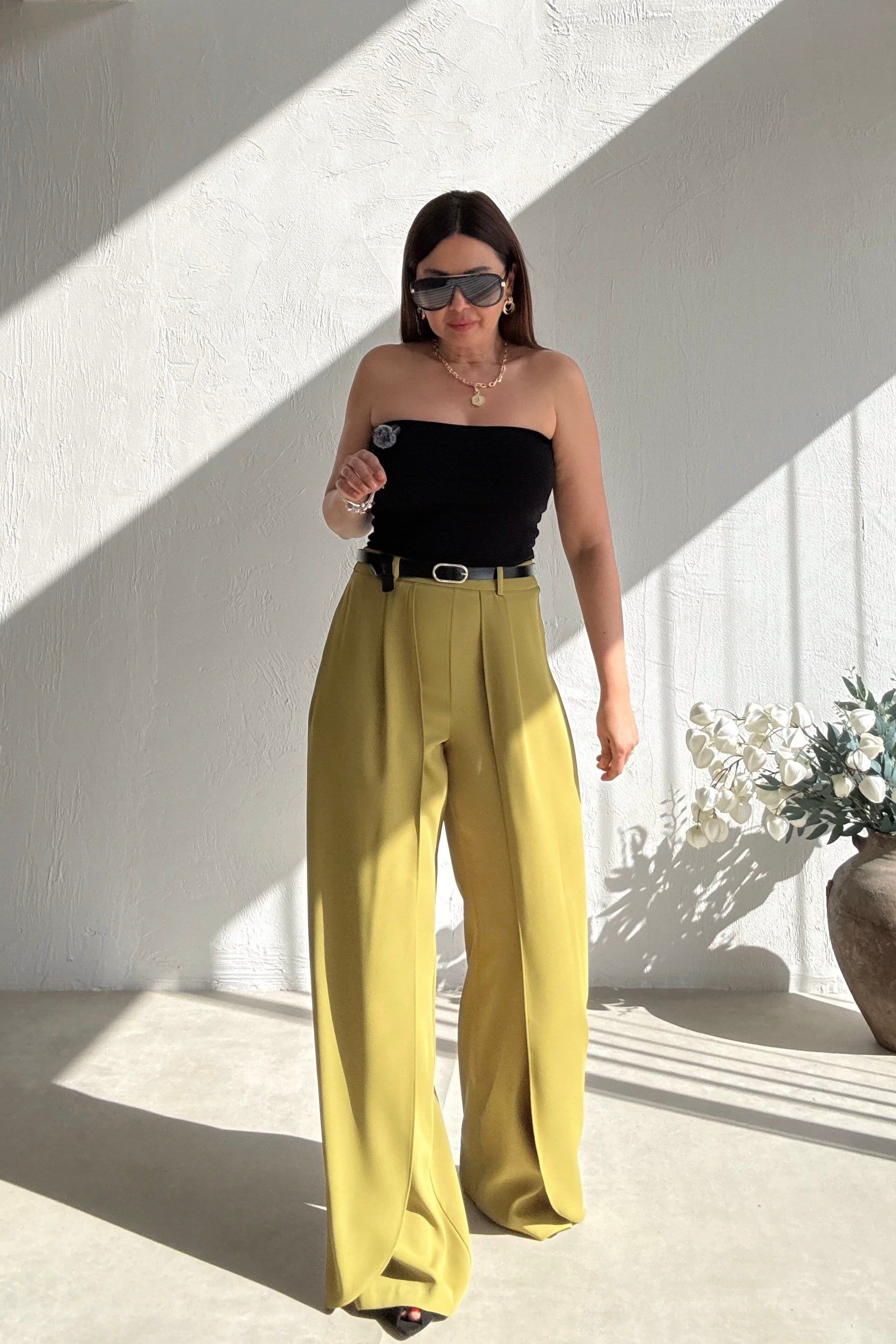 Fıstık Yeşili Pelerin Pantolon 