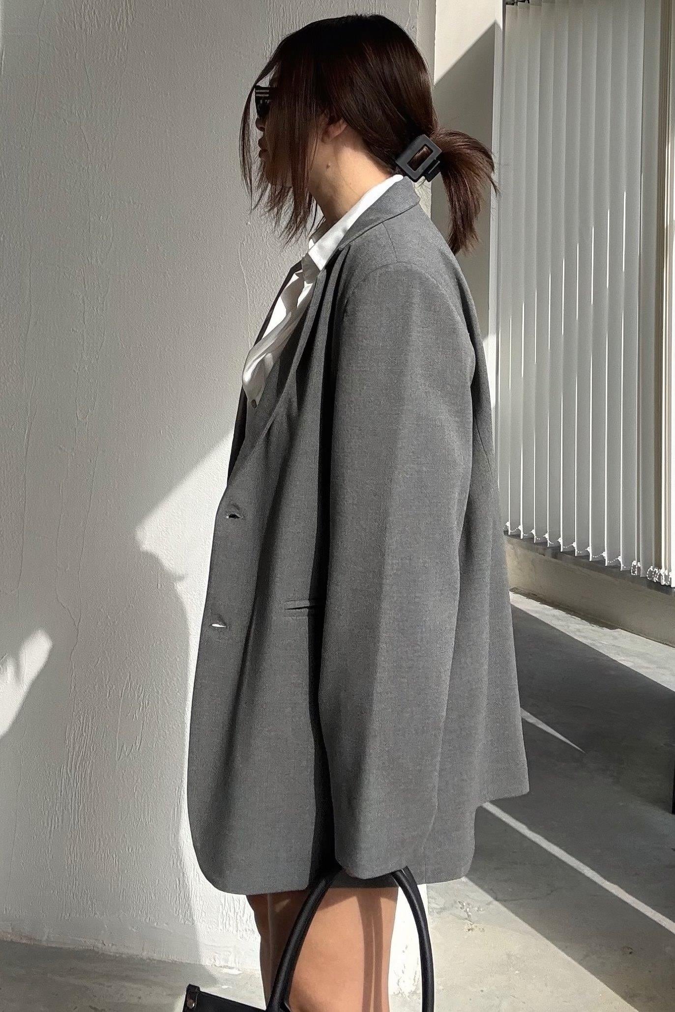 Füme Blazer Ceket Etek Takım 