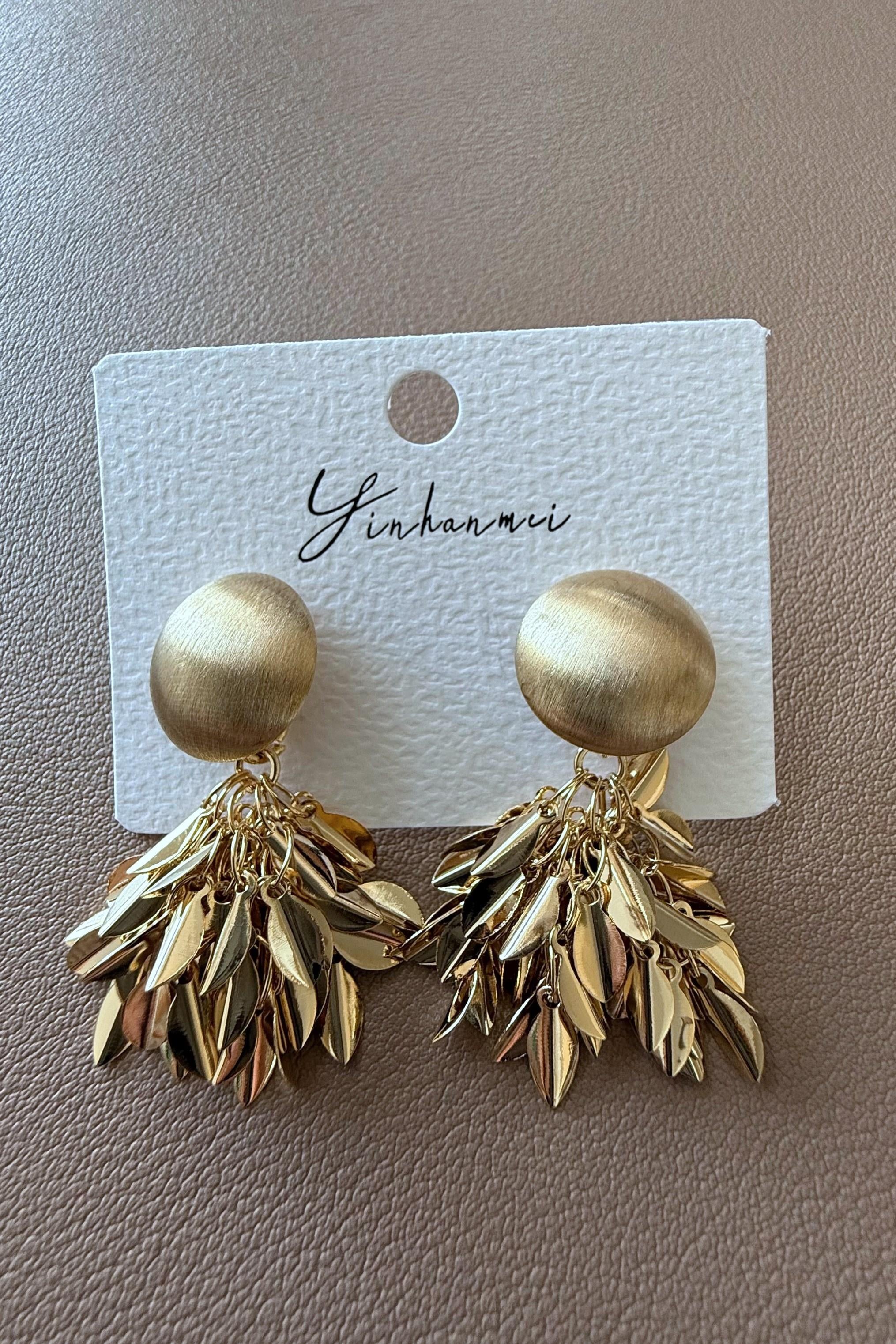 Gold Yapraklı Küpe 