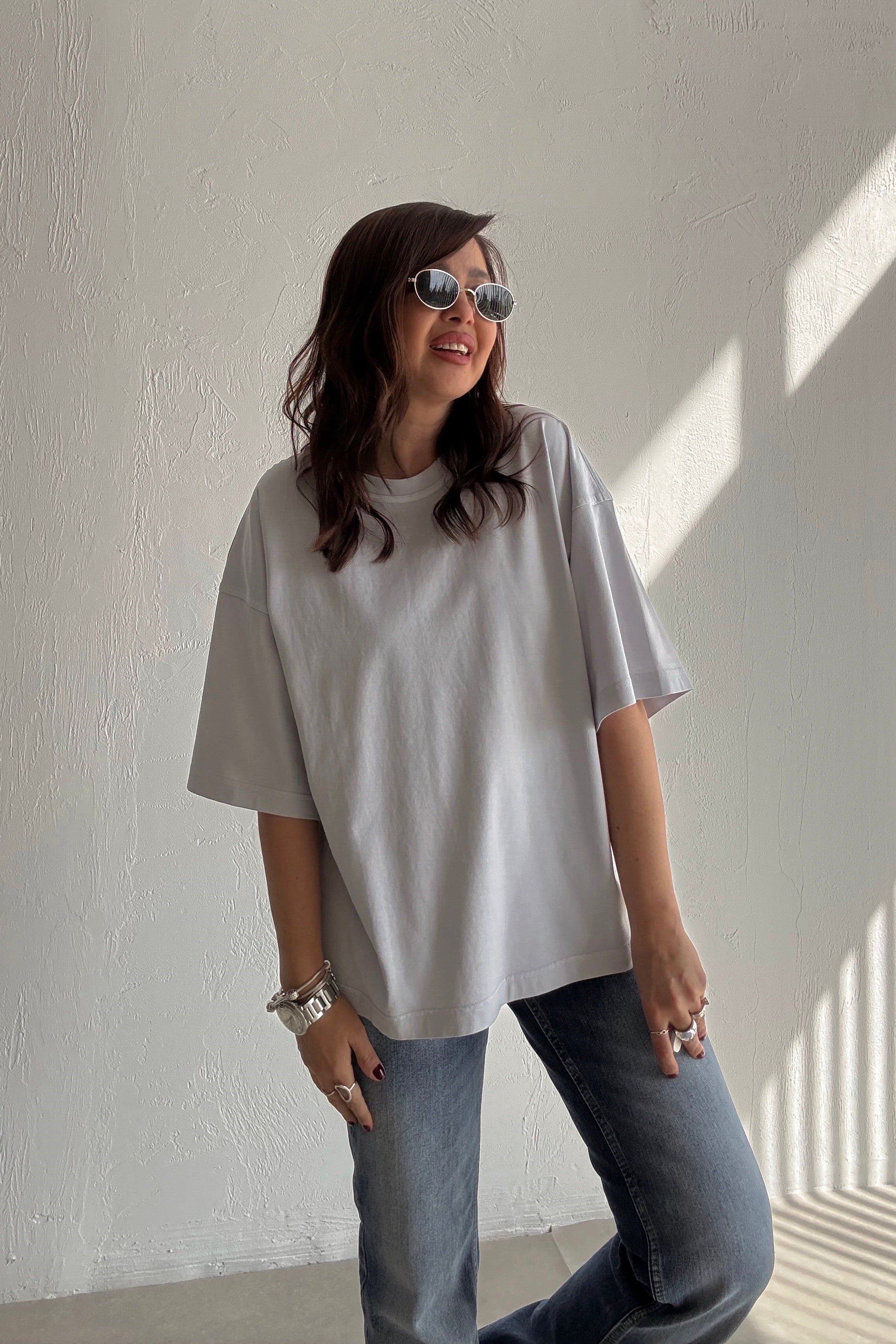 Gri Tok Doku Tişört 