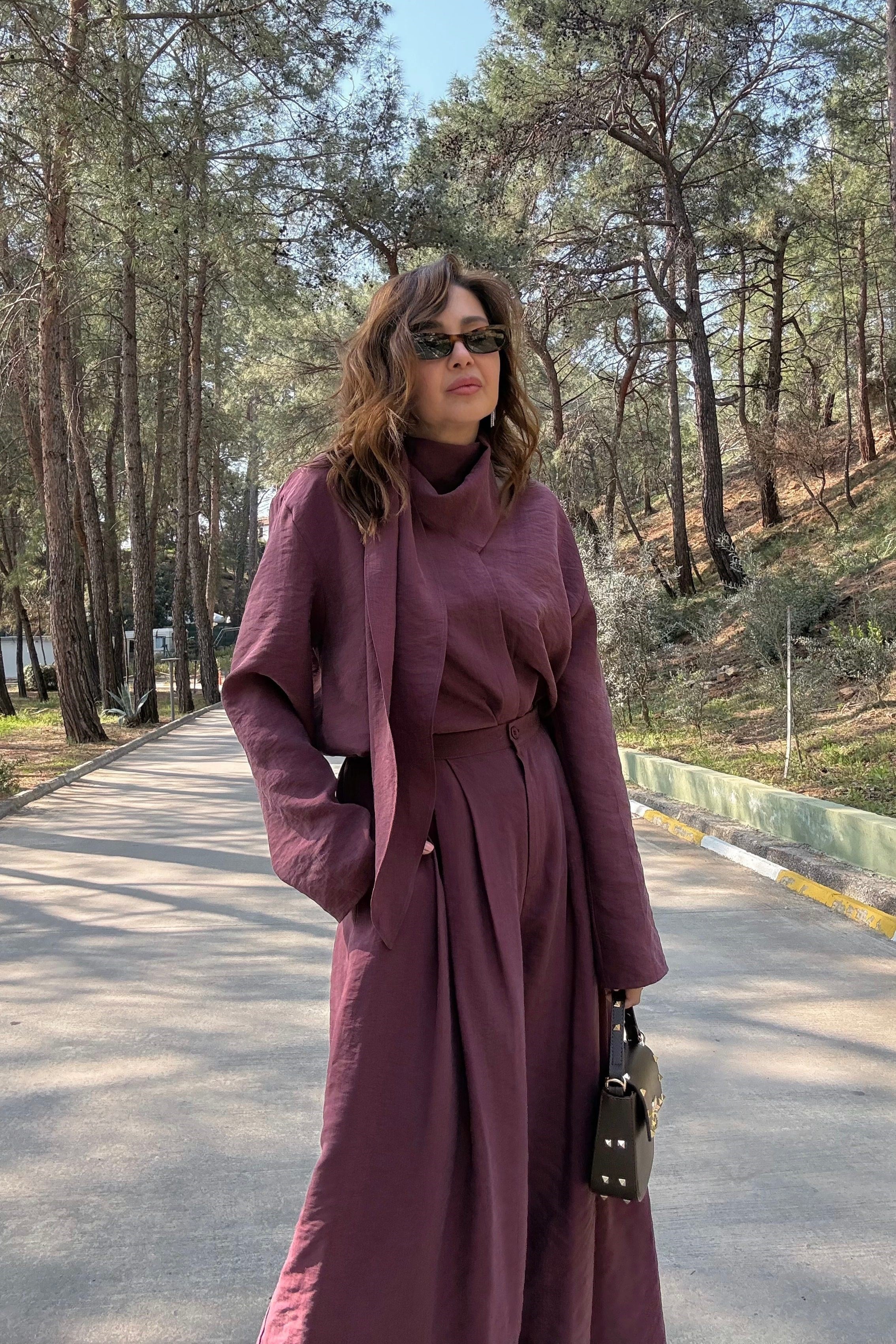 Gül Kurusu Şallı Tril Takım 