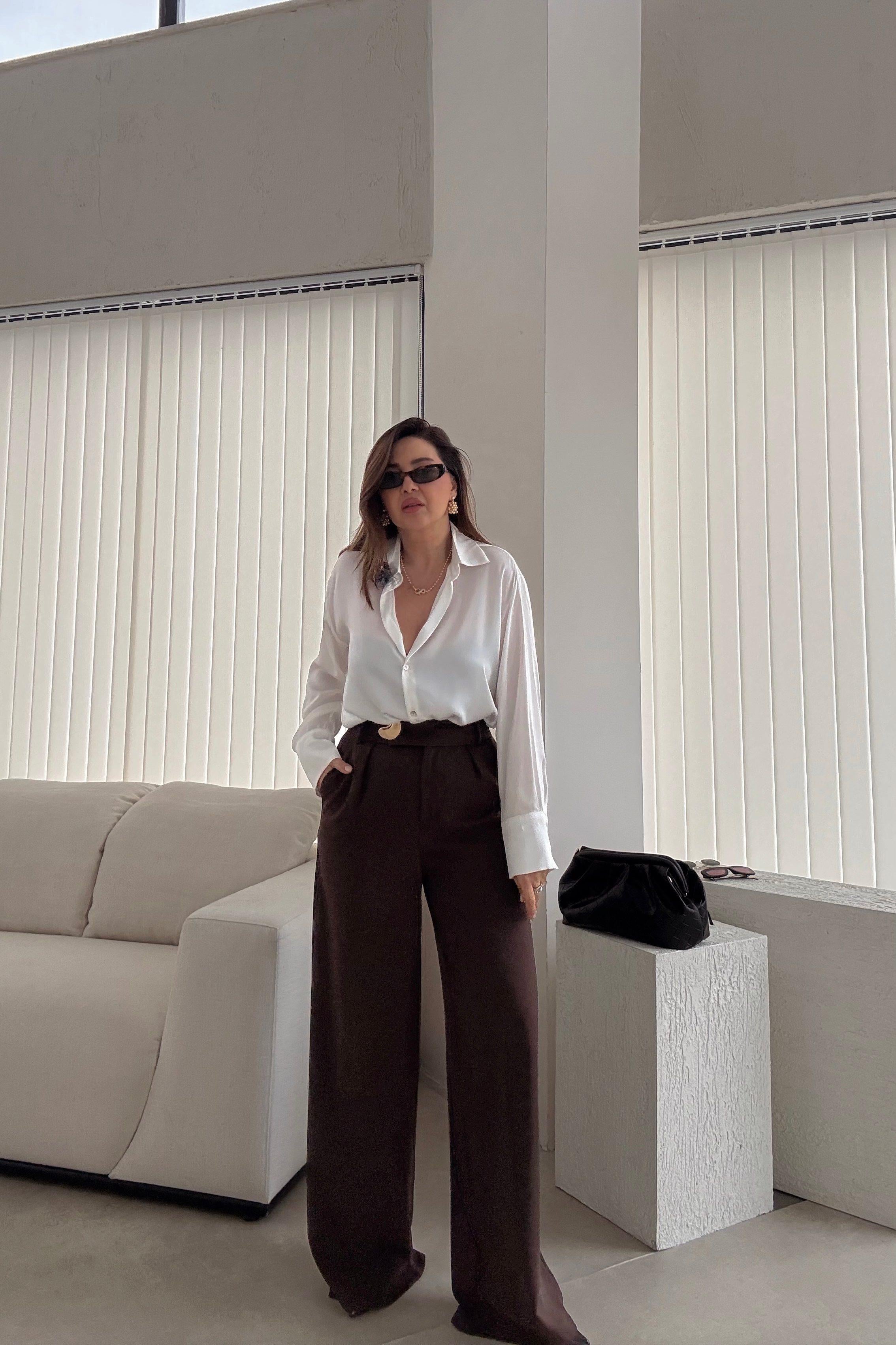 Kahverengi Tokalı Pantolon 