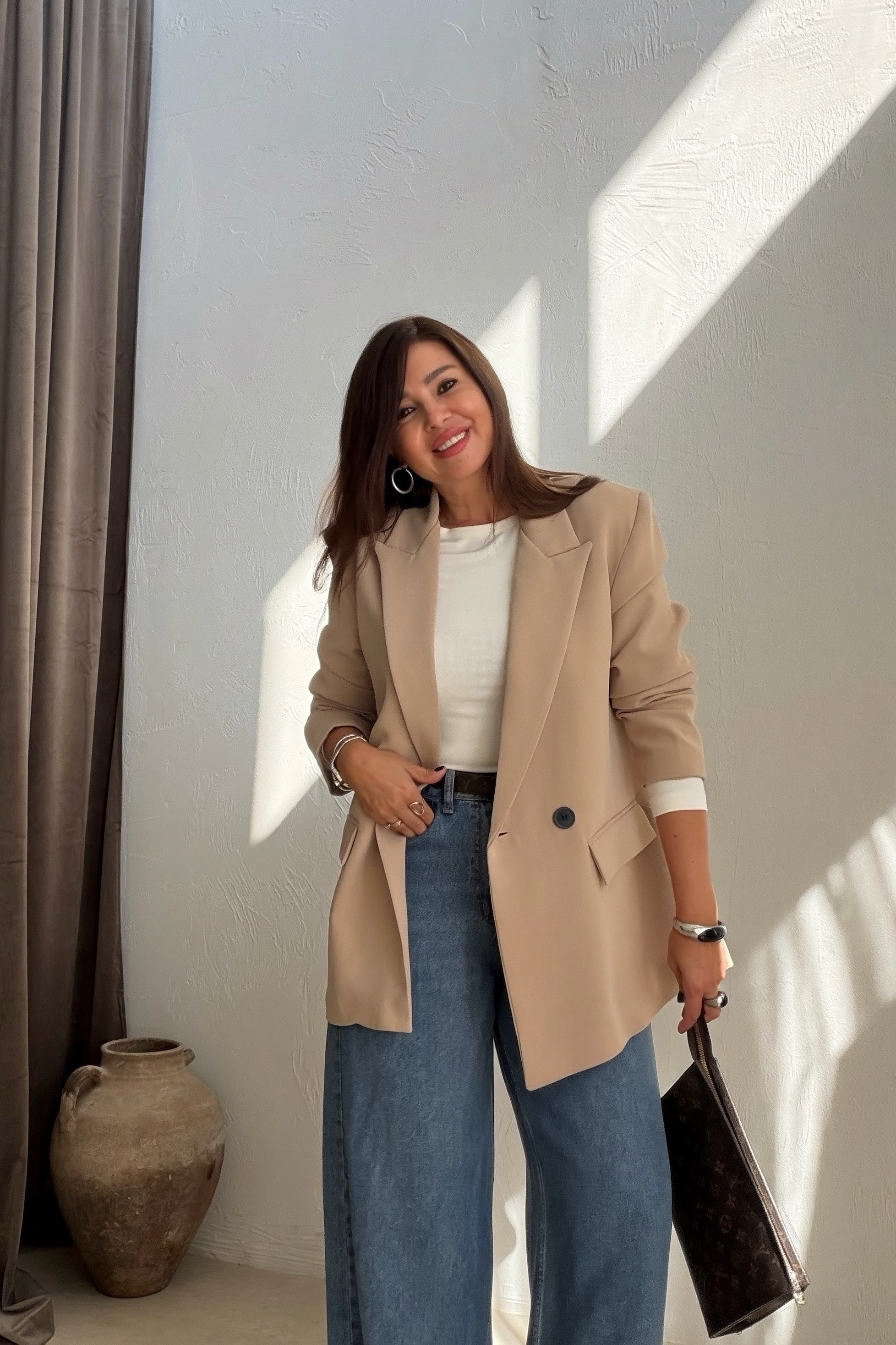 Kapak Cepli Blazer Ceket CAMEL