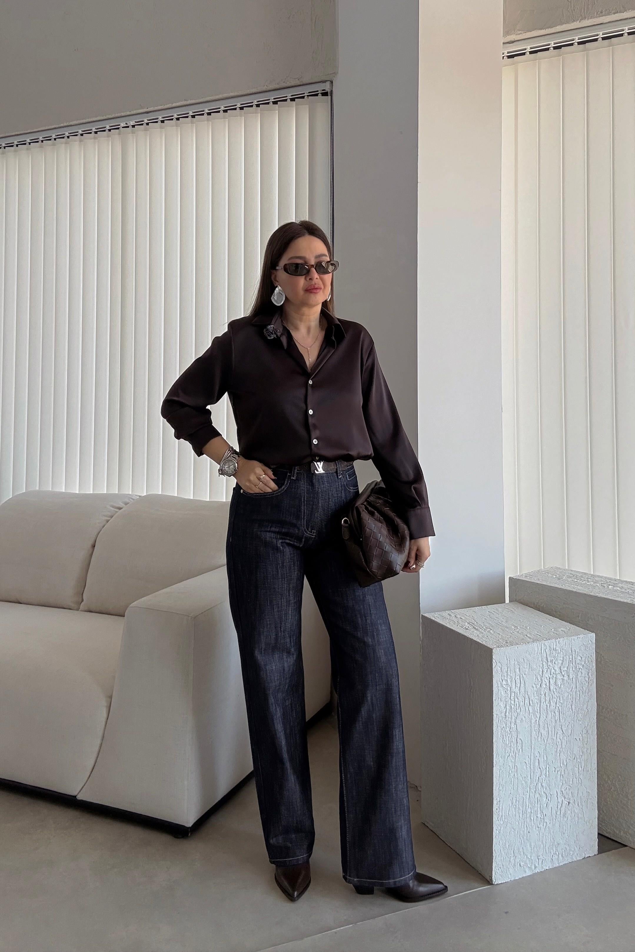 Koyu Lacivert Dokulu Jean 