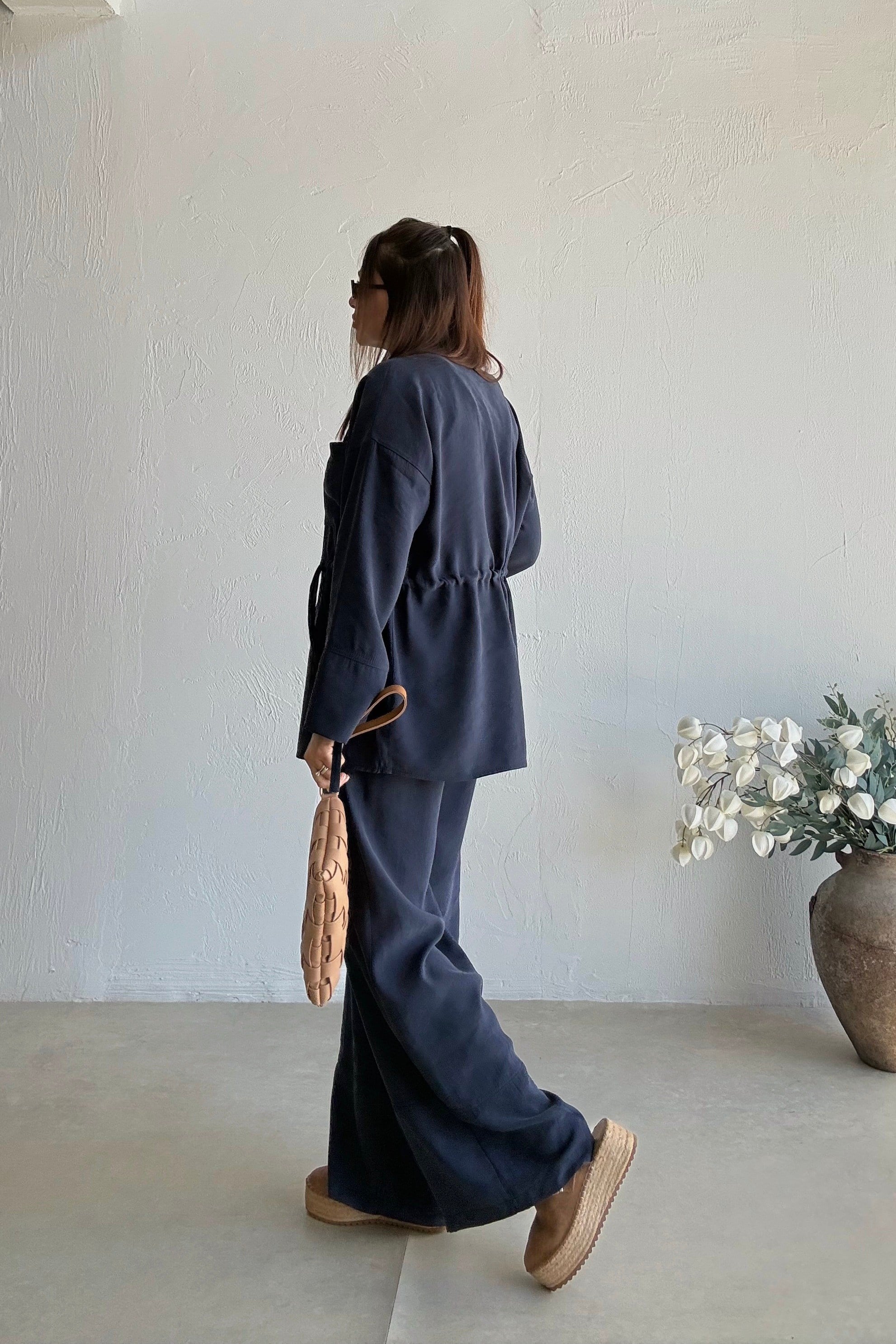 Lacivert Büzgü Detaylı Takım 