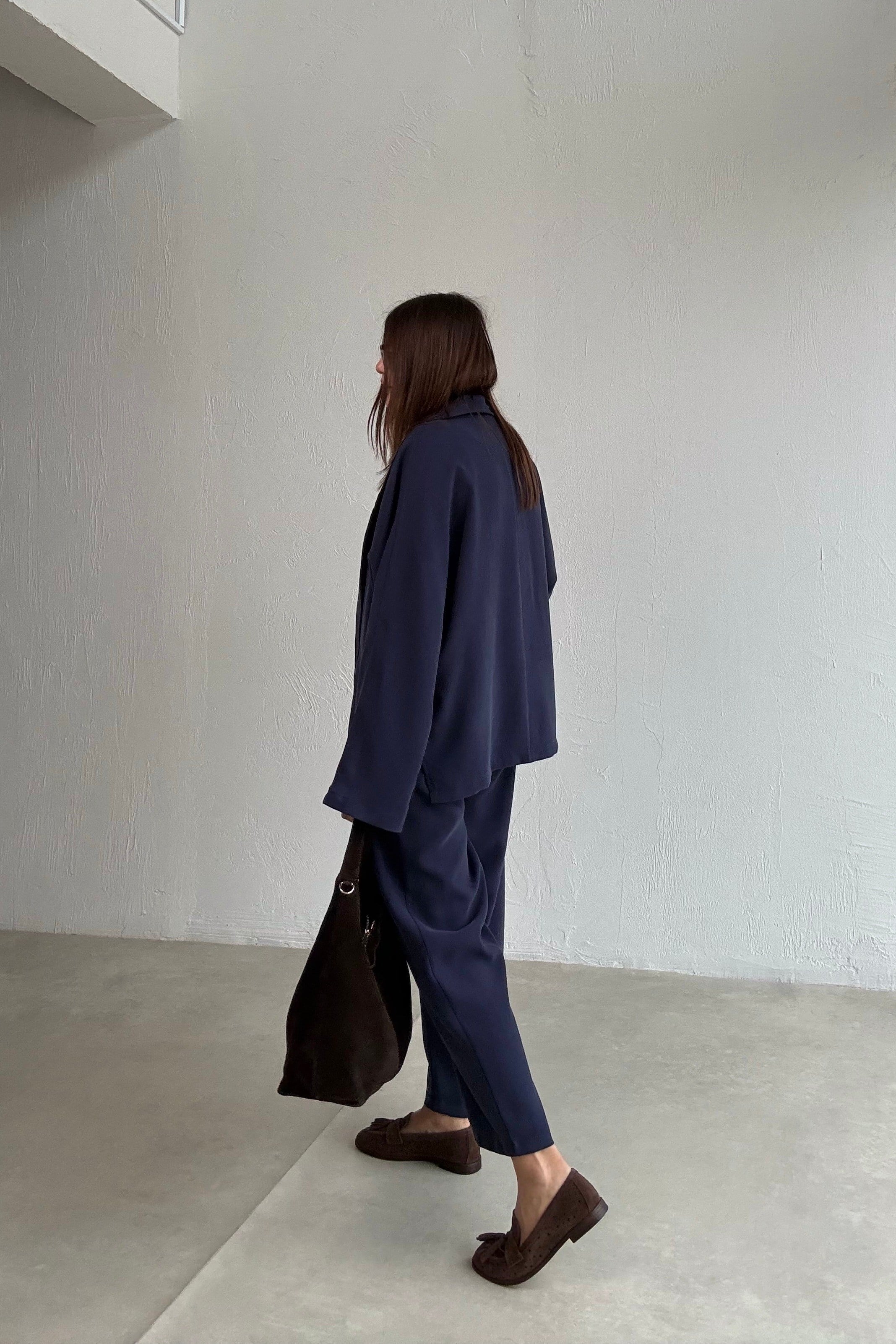 Lacivert Kruvaze Ceket Pantolon Takım 