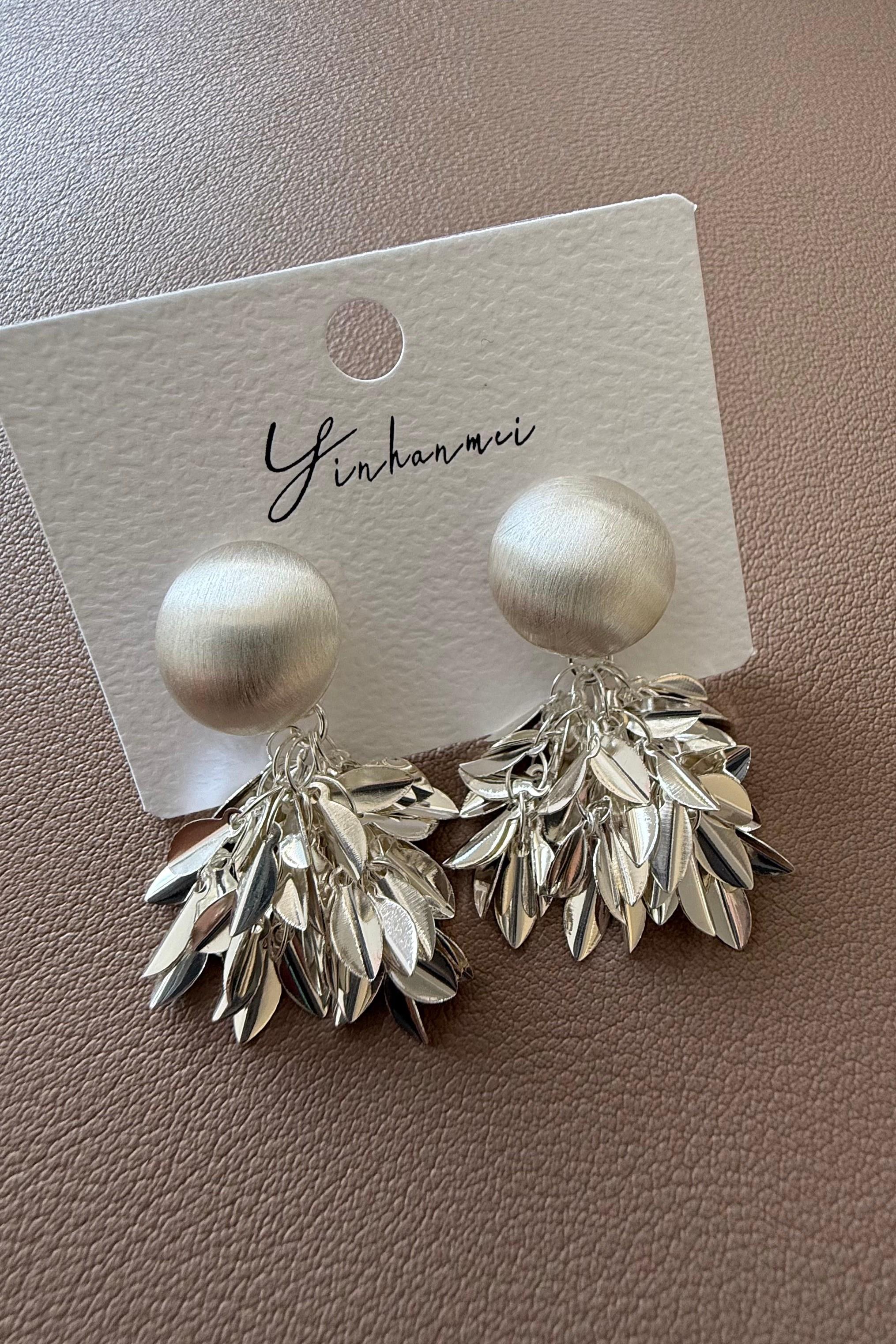 Silver Yapraklı Küpe 