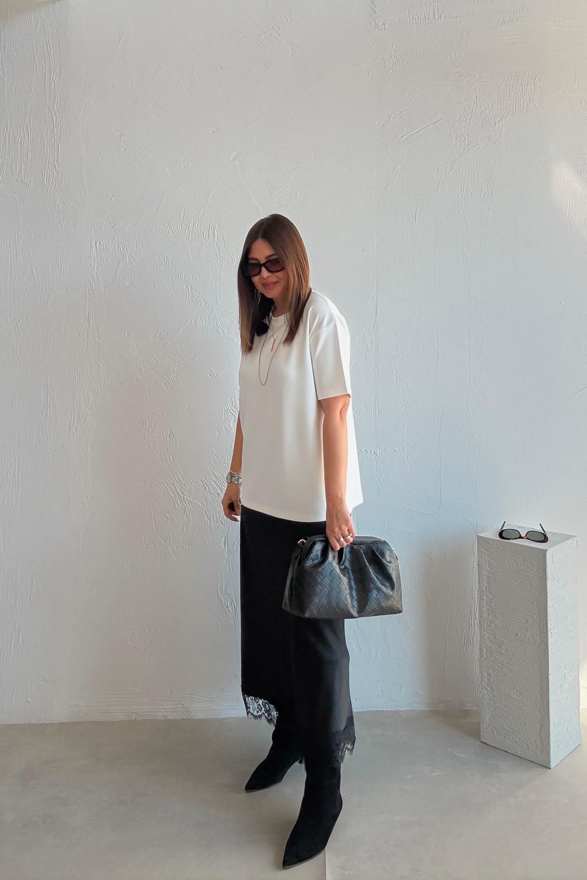 Siyah Dantelli Saten Etek 